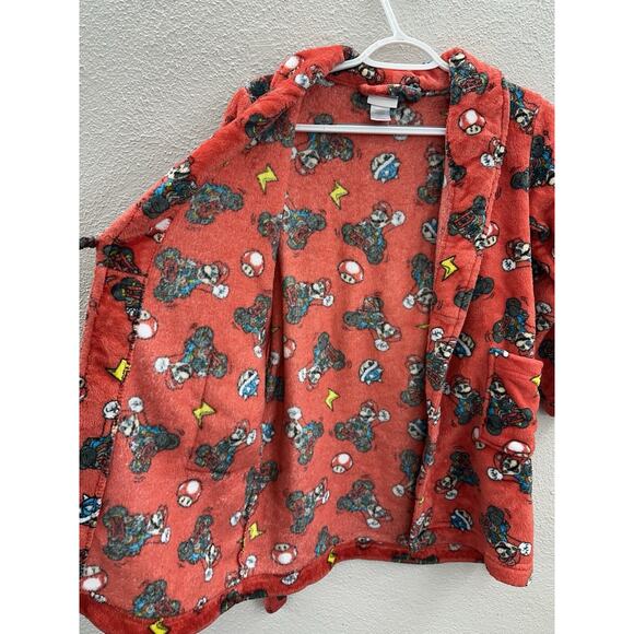Super Mario Kart Childrens Bath Robe Size 8 Red Character Fleece Sleepwear - Picture 6 of 12